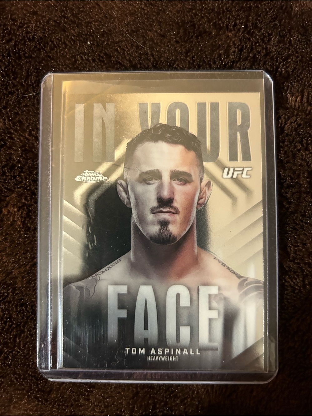 Topps Chrome UFC Tom Aspinall Metallic Silver Art Card